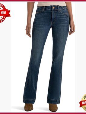 High-Rise Bootcut Jeans with Side Inset Wide Hem Regular Fit
